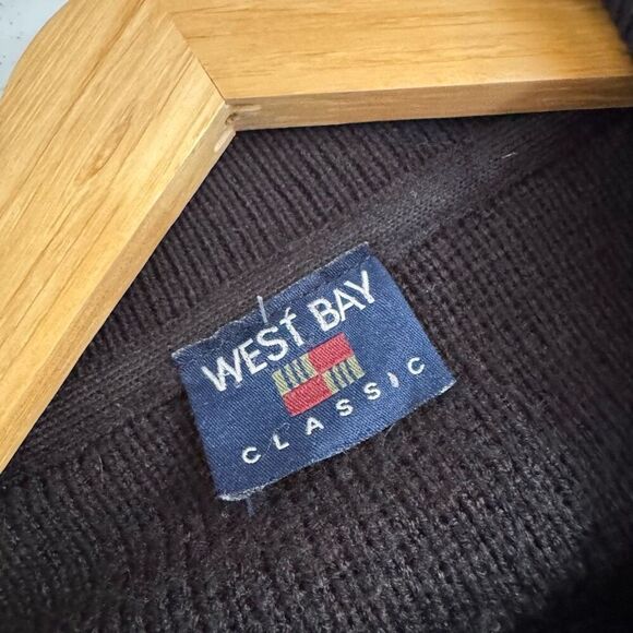 West Bay Classic Men’s Polo Sweater Size 2XL  Red/Grey Graphic Vintage - Picture 5 of 8